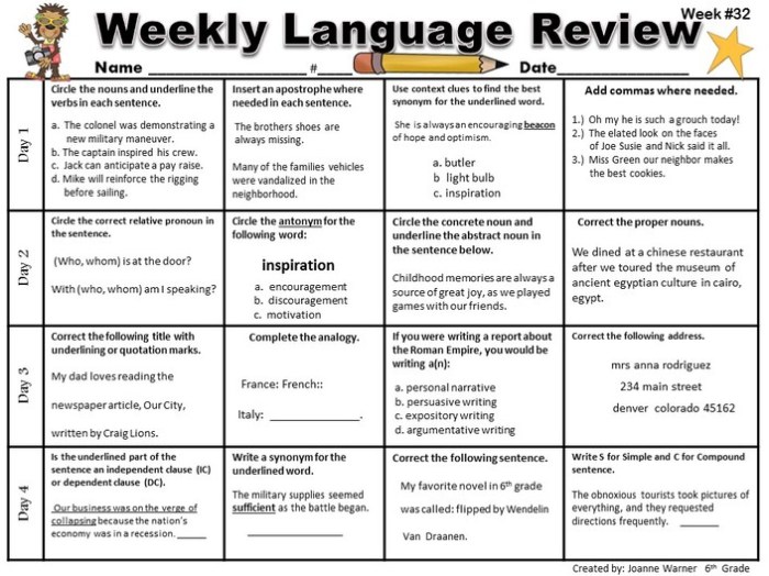 Weekly language review q1 4 answer key