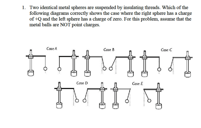 Balls identical suspended metal two solved problem